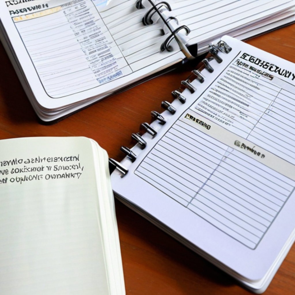 **Business English Vocabulary Study:** A person studying English vocabulary flashcards with business-related terms, showcasing a notebook and dictionary in a bright, organized study space.