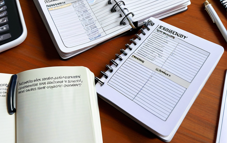 **Business English Vocabulary Study:** A person studying English vocabulary flashcards with business-related terms, showcasing a notebook and dictionary in a bright, organized study space.
